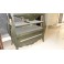 Mueble baño 88cm color Wengue ancho madera 1 cajon 2 bandejas espejo y grifo