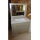 Mueble baño 81cm ancho color gris-maquillaje madera 2 cajones espejo y grifo