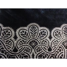 Alfombra lana pelo cortado negro estampado 160 x230 cm