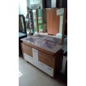 Mueble baño 123 cm ancho madera color roble y blanco